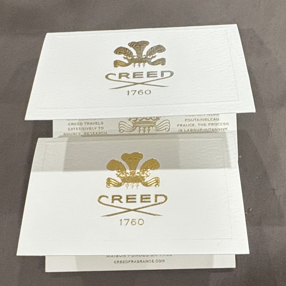 Creed 1760 White Cards with Gold Logo carmina